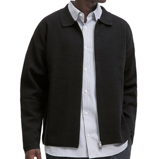 Jack & Jones Plus Size Bradfort Zip Knit Cardigan Black