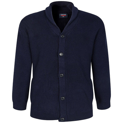 Espionage Plus Size Kw080 Shawl Collar Cardigan Navy