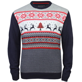 Kam Jeans Plus Size Kbsx031 Reindeer Xmas Jumper Navy