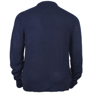 Kam Jeans Plus Size Kbsx032 Snowflake Santa Xmas Jumper Navy