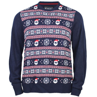 Kam Jeans Plus Size Kbsx032 Snowflake Santa Xmas Jumper Navy
