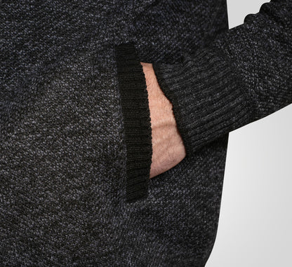 D555 Plus Size Dereham Knitted Zip Sweater Charcoal Marl