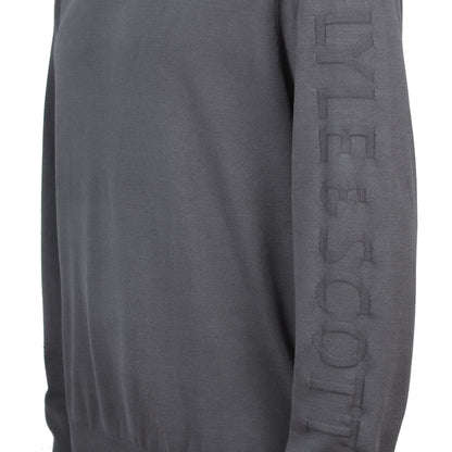 Lyle & Scott Plus Size Mesh Logo Crew Neck Jumper Shadow