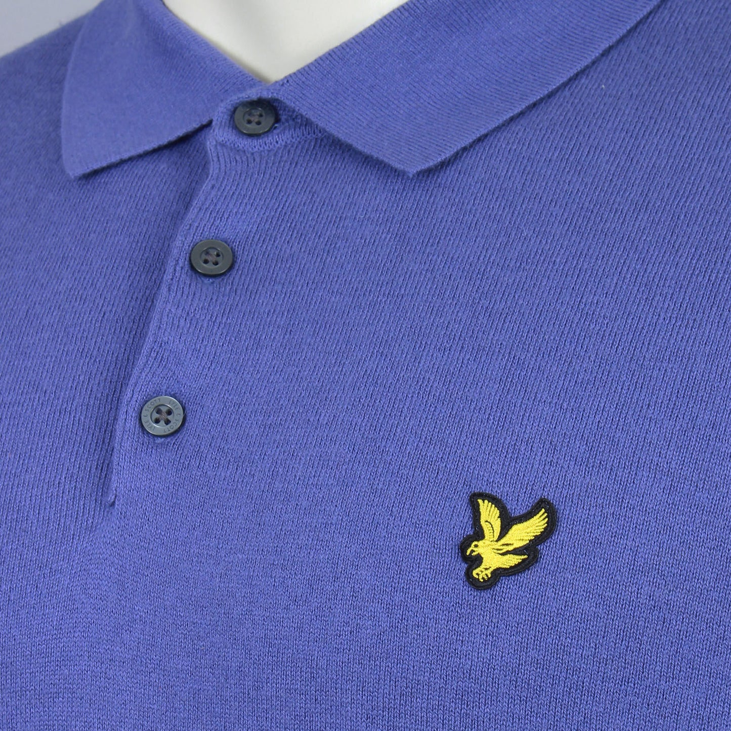 Lyle & Scott Plus Size Cotton Merino Long Sleeve Knitted Polo Twilight