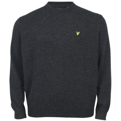 Lyle & Scott Plus Size Lambswool Blend Crew Jumper Jet Black Marl