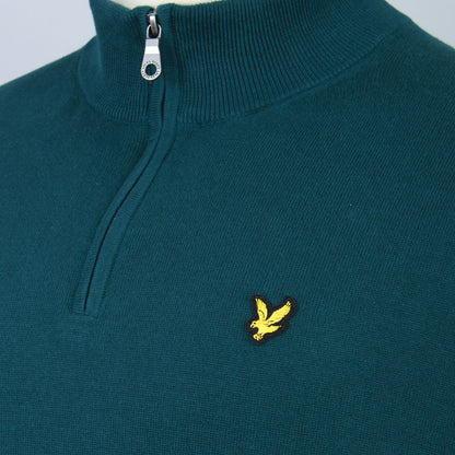 Lyle & Scott Plus Size Cotton Quarter Zip Jumper Rich Teal