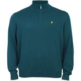 Lyle & Scott Plus Size Cotton Quarter Zip Jumper Rich Teal