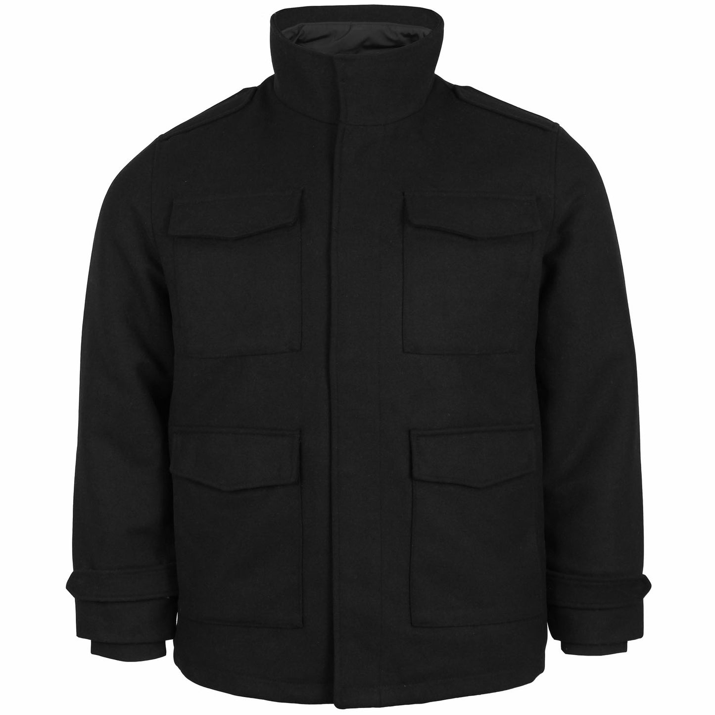 Jack & Jones Plus Size Parker Wool Field Jacket Black