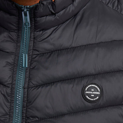 Jack & Jones Plus Size Sprint Puffer Collar Gilet Magical Forest/Black