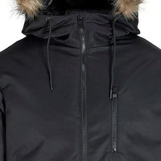 Jack & Jones Plus Size Charlie Detachable Faux Fur Trim Parka Black