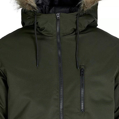 Jack & Jones Plus Size Charlie Detachable Faux Fur Trim Parka Rosin