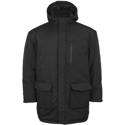 Kam Jeans Plus Size Kv114 Long Quilted Soft Shell Coat Black