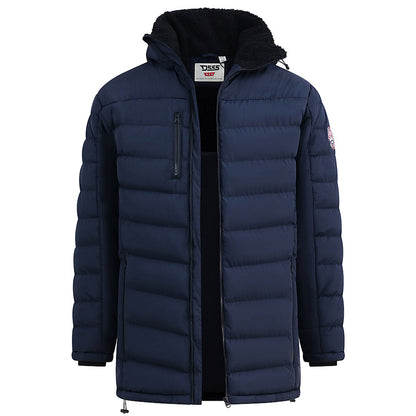 D555 Plus Size Workington Sherpa Lined Padded Jacket Navy