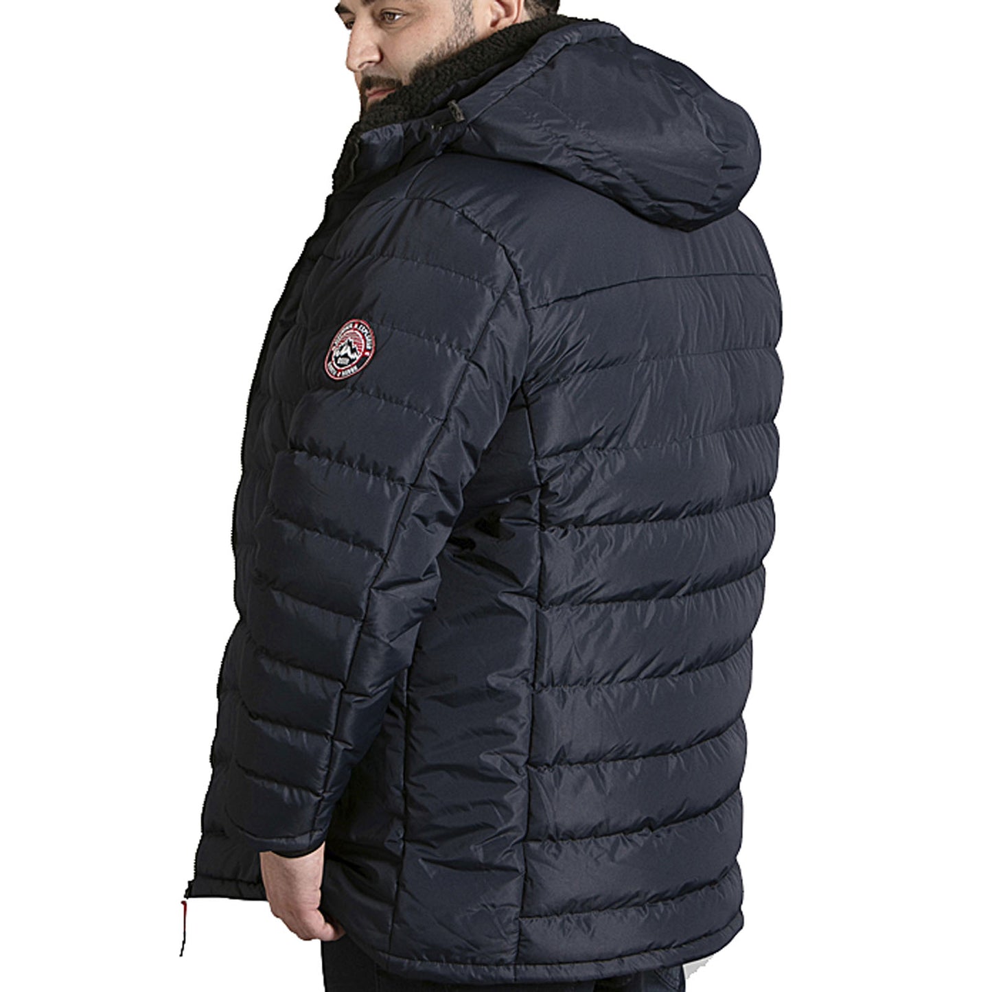 D555 Plus Size Workington Sherpa Lined Padded Jacket Navy