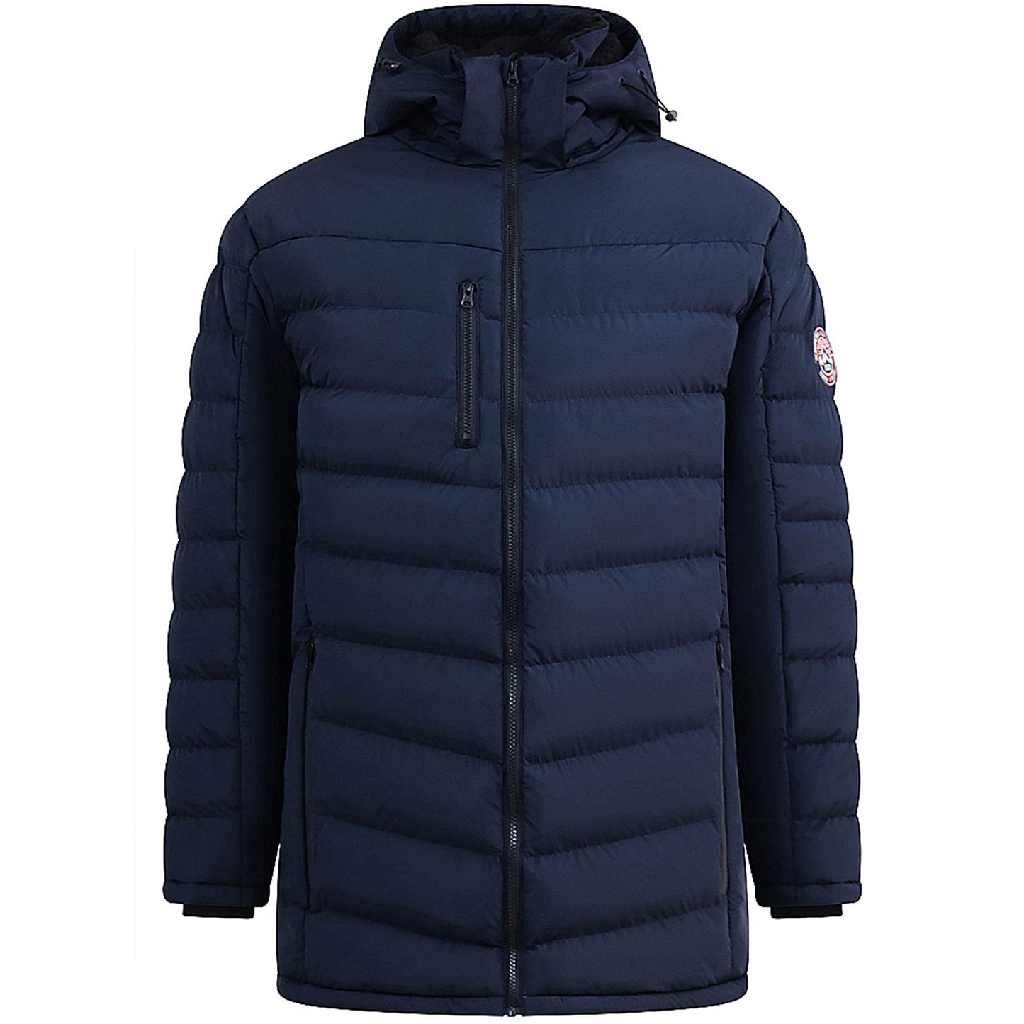 D555 Plus Size Workington Sherpa Lined Padded Jacket Navy
