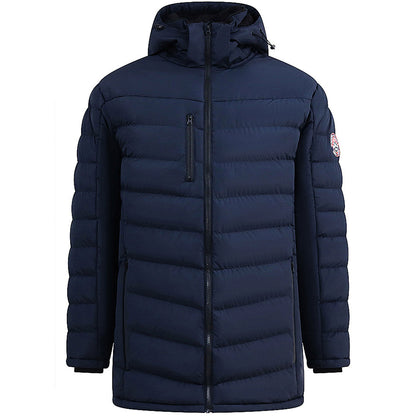 D555 Plus Size Workington Sherpa Lined Padded Jacket Navy