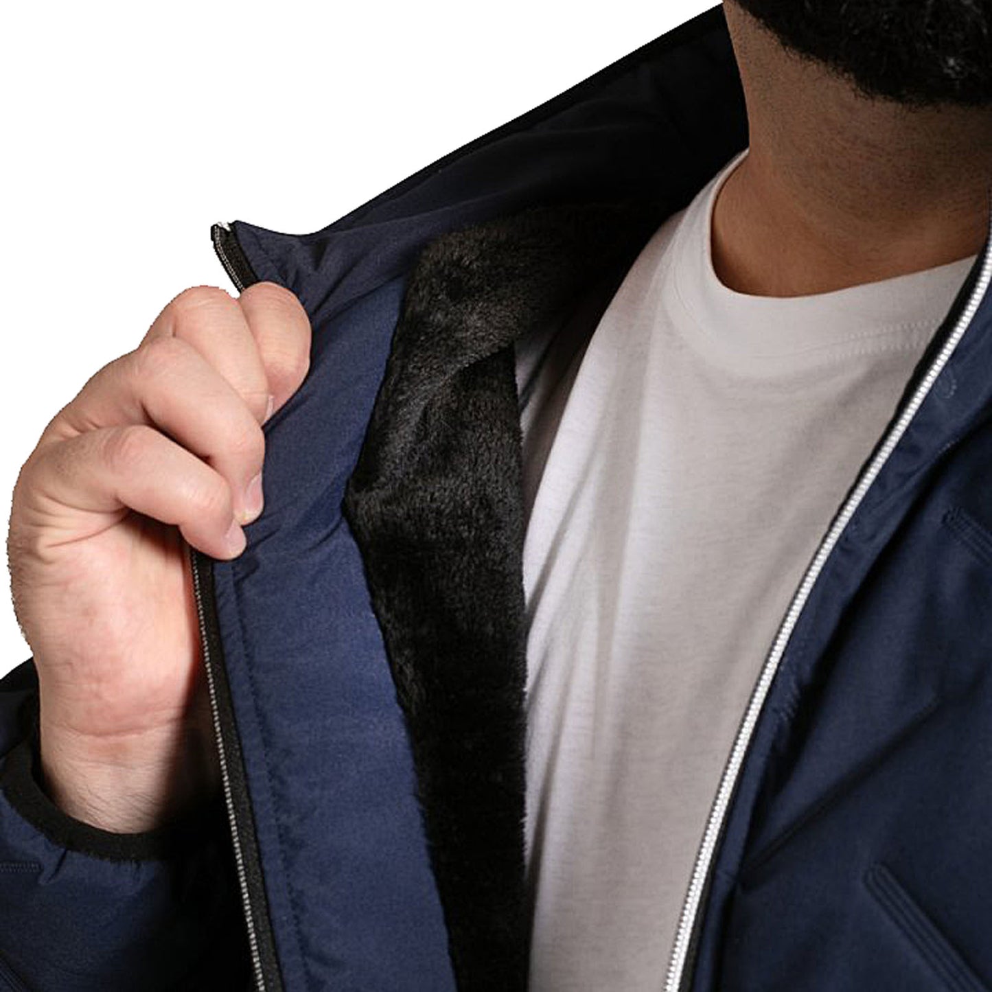 D555 Plus Size Gainsborough Sherpa Lined Quilted Puffer Jacket Navy