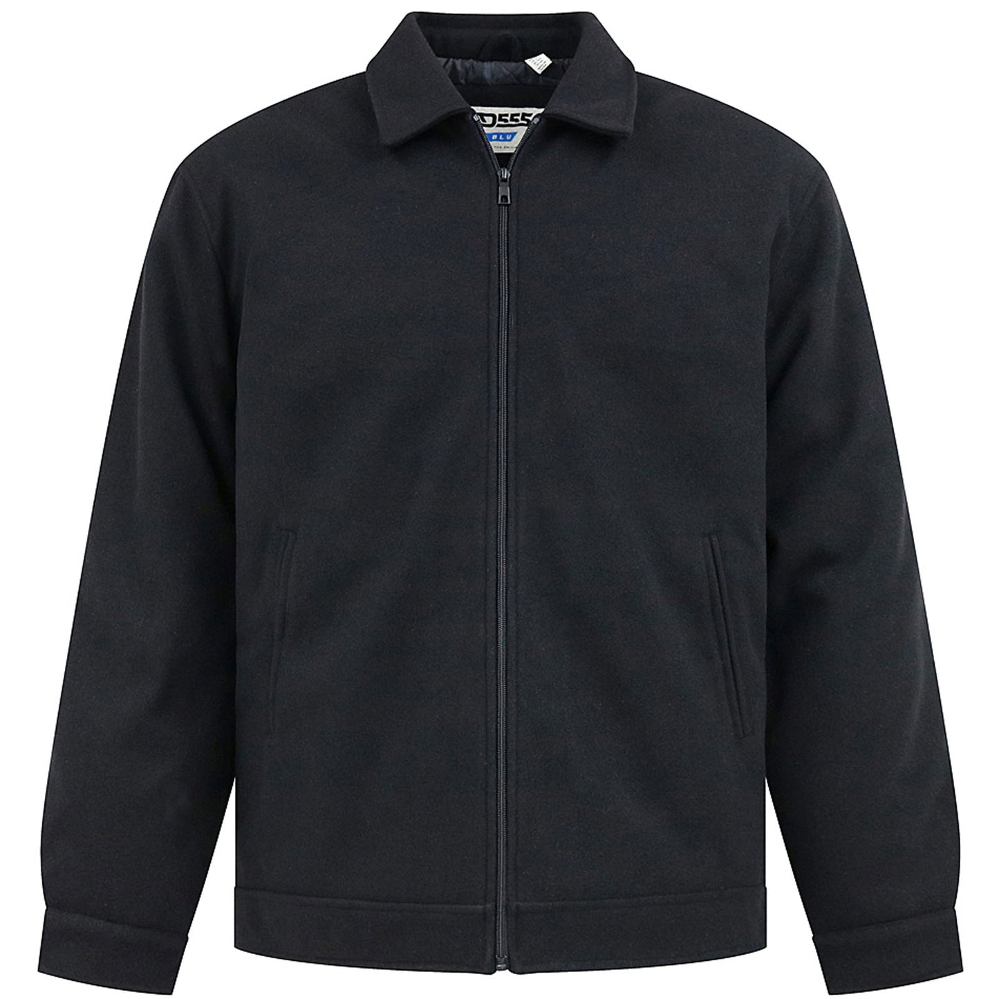 D555 Plus Size Epsom Melton Harrington Jacket Black