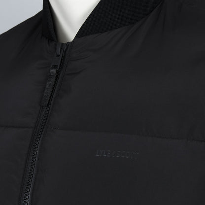Lyle & Scott Plus Size Puffer Bomber Jacket Jet Black