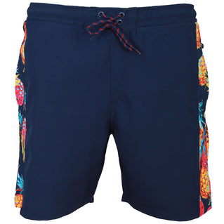 Kam Jeans Plus Size Pineapple Stretch Swim Shorts Navy