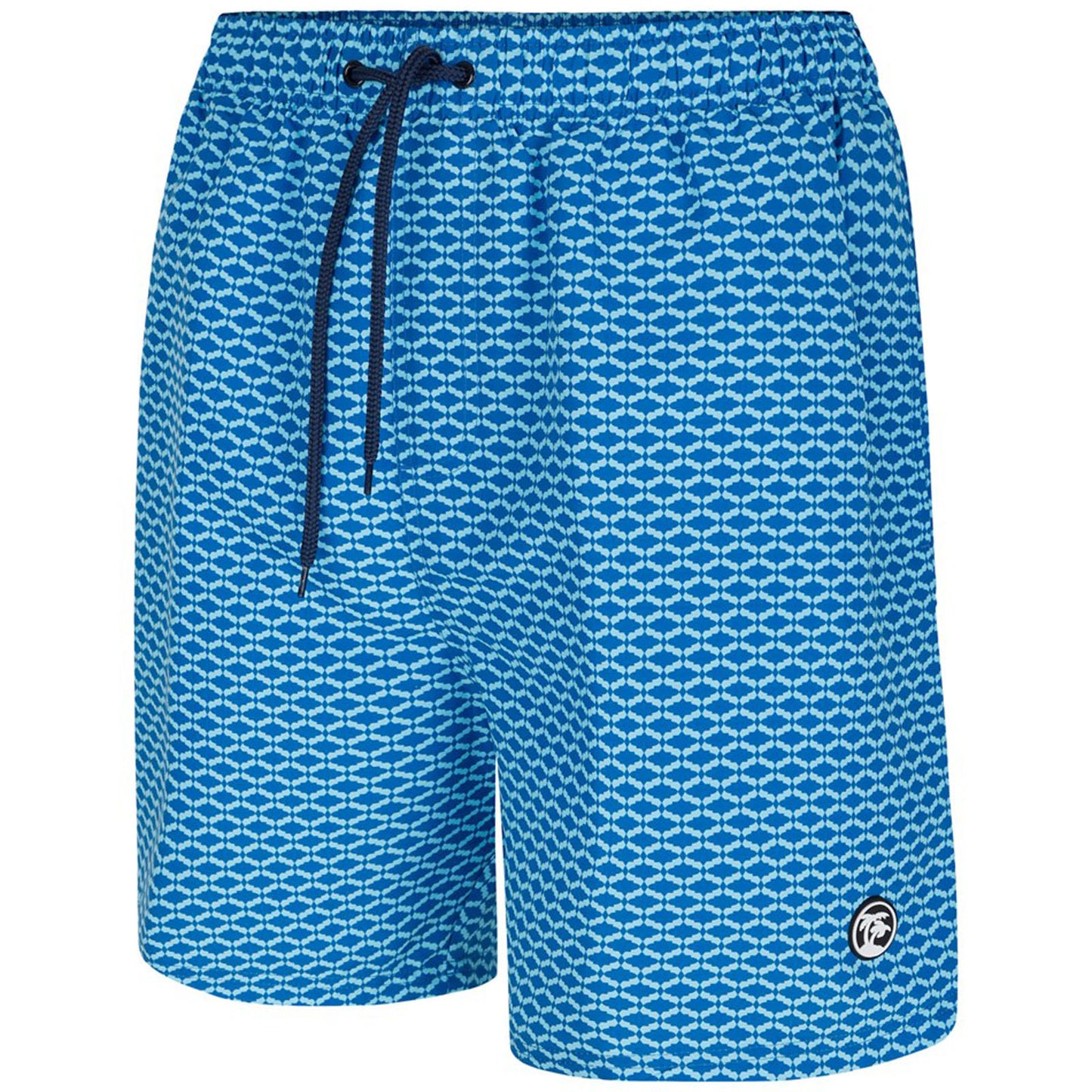 Espionage Plus Size Geometric Print Swim Shorts Bright Blue