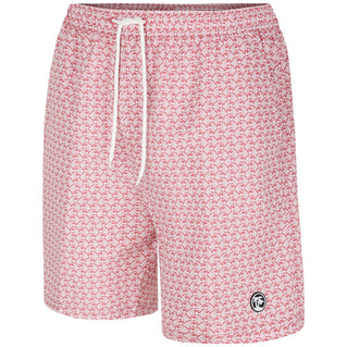 Espionage Plus Size Geo Fish Print Swim Shorts Mauve
