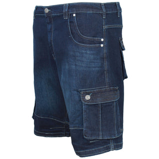 Kam Jeans Plus Size Ivan Denim Stretch Cargo Shorts Dark Used