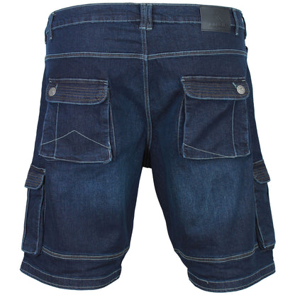 Kam Jeans Plus Size Ivan Denim Stretch Cargo Shorts Dark Used