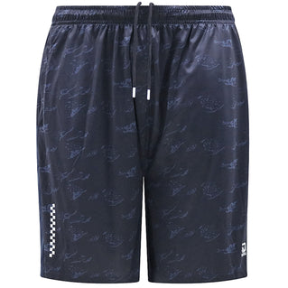 D555 Plus Size Dry Wear Poly Stretch Shorts Navy