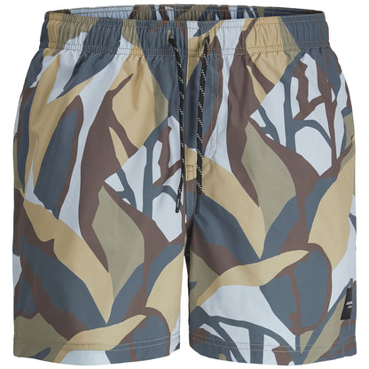 Jack & Jones Plus Size Maui Ocean Days Swim Shorts Silver Sage