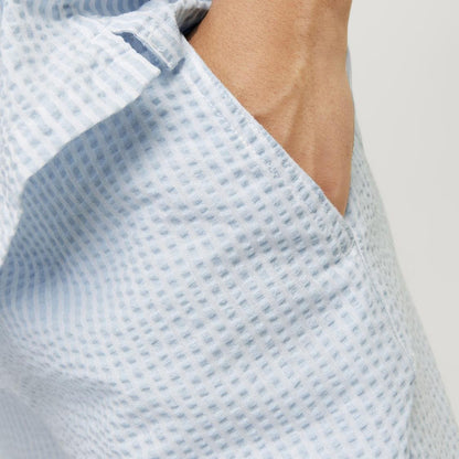 Jack & Jones Plus Size Jaiden Palma Seersucker Shorts Cashmere Blue