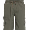 D555 Plus Size Shaped Pocket Cargo Shorts Khaki