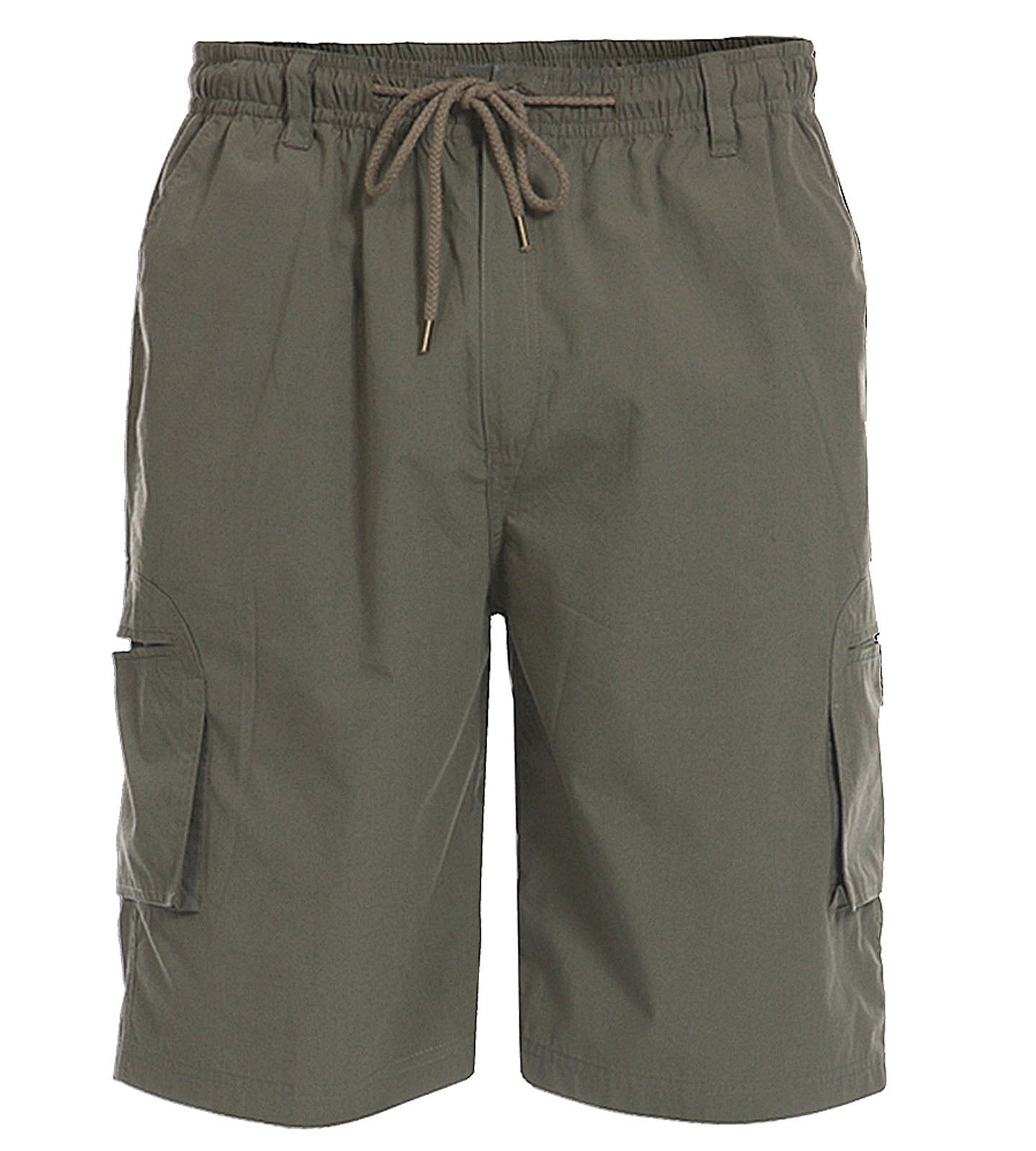 D555 Plus Size Shaped Pocket Cargo Shorts Khaki