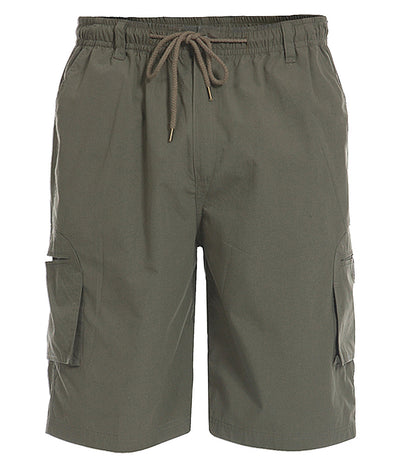 D555 Plus Size Shaped Pocket Cargo Shorts Khaki