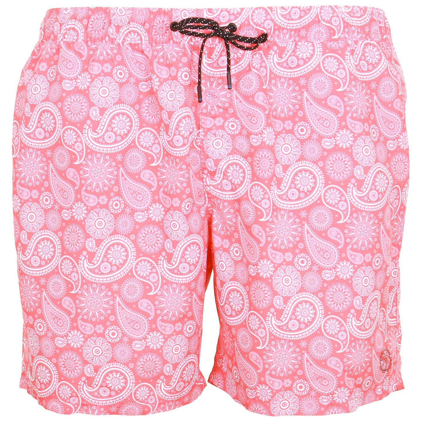 Jack & Jones Plus Size Fiji Paisley Swim Shorts Hot Coral