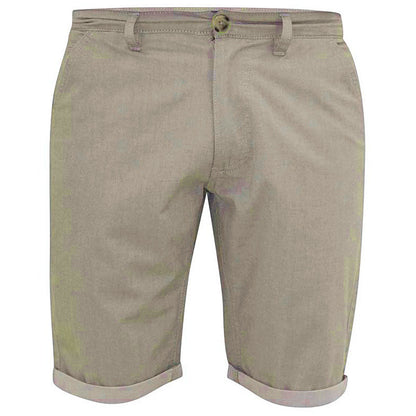 D555 Plus Size Elon Stretch Chambray Shorts Stone