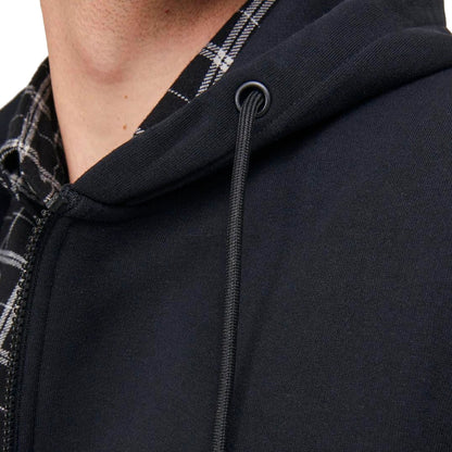 Jack & Jones Plus Size Bradley Zip Hoodie Black