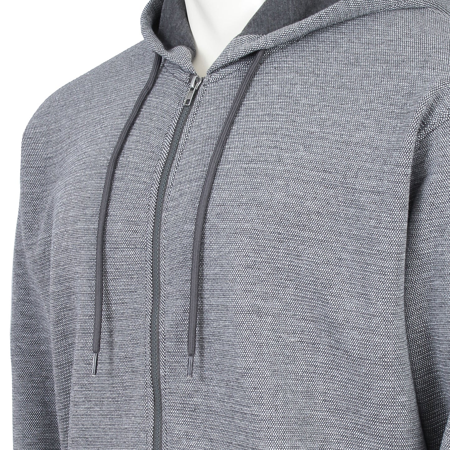 Kam Jeans Plus Size Textured Interlock Hoodie Charcoal
