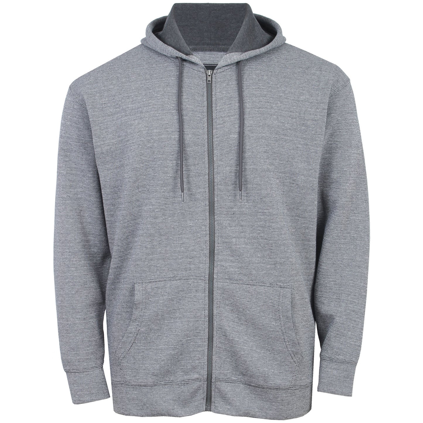 Kam Jeans Plus Size Textured Interlock Hoodie Charcoal