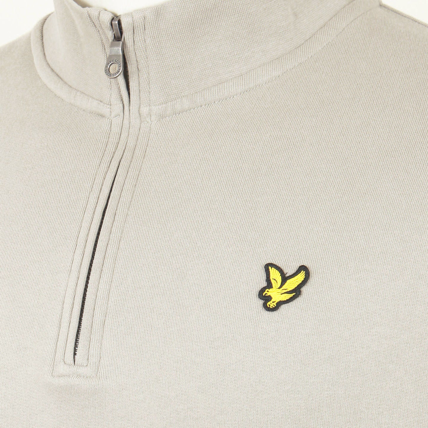 Lyle & Scott Plus Size Loopback Quarter Zip Sweater Grey Taupe