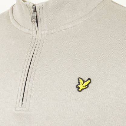 Lyle & Scott Plus Size Loopback Quarter Zip Sweater Grey Taupe
