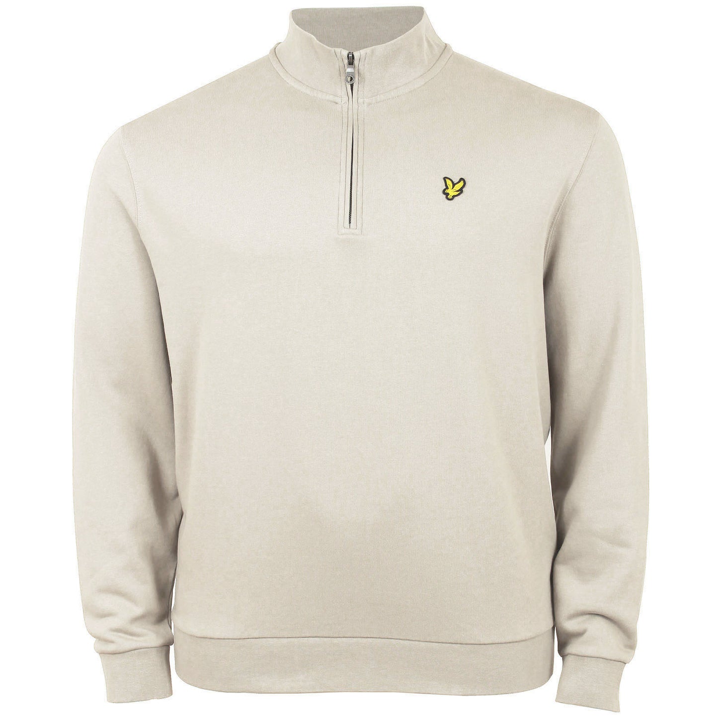 Lyle & Scott Plus Size Loopback Quarter Zip Sweater Grey Taupe