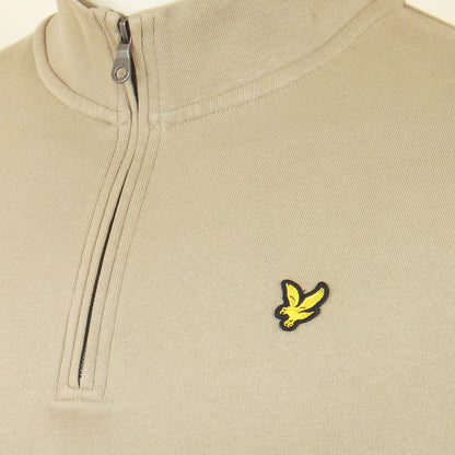 Lyle & Scott Plus Size Loopback Quarter Zip Sweater Sage Uniform