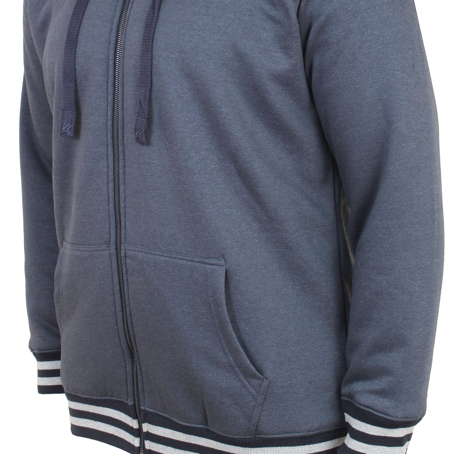 Kam Jeans Plus Size Zip Through Sherpa Hoodie Midnight
