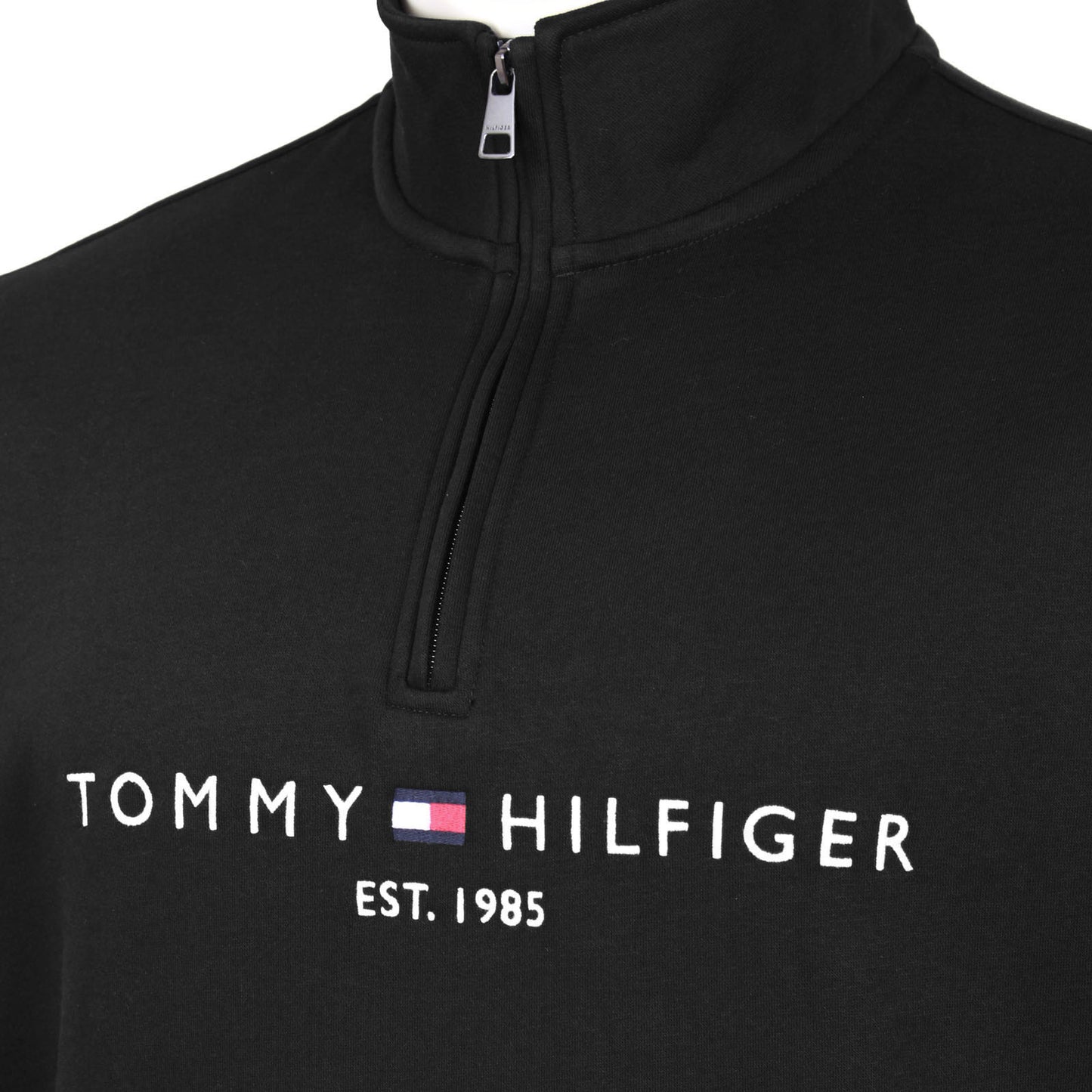 Tommy Hilfiger Plus Size Logo Mock Neck Sweatshirt Black