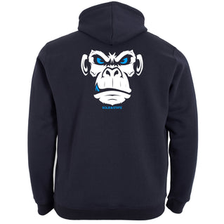 Solid State Plus Size Blue Eye Monkey (Back Print) Hoodie Navy