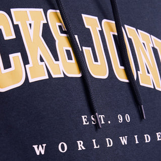 Jack & Jones Plus Size Caleb Varsity Hoodie Navy Blazer