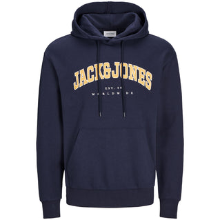 Jack & Jones Plus Size Caleb Varsity Hoodie Navy Blazer