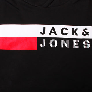 Jack & Jones Plus Size Corp Play Logo Hoodie Black