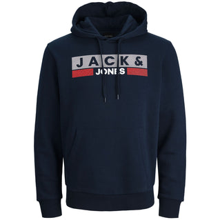 Jack & Jones Plus Size Corp Play Logo Hoodie Navy Blazer